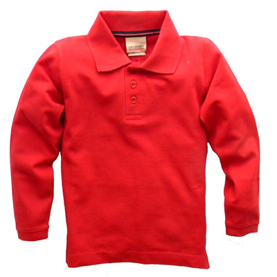 Boys' Long Sleeve Pique Polo Shirt by CR Sport