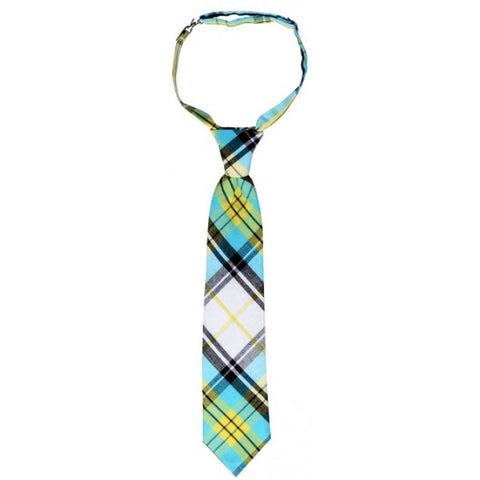 Boys Spring Plaid Pre-Tied Neckties 