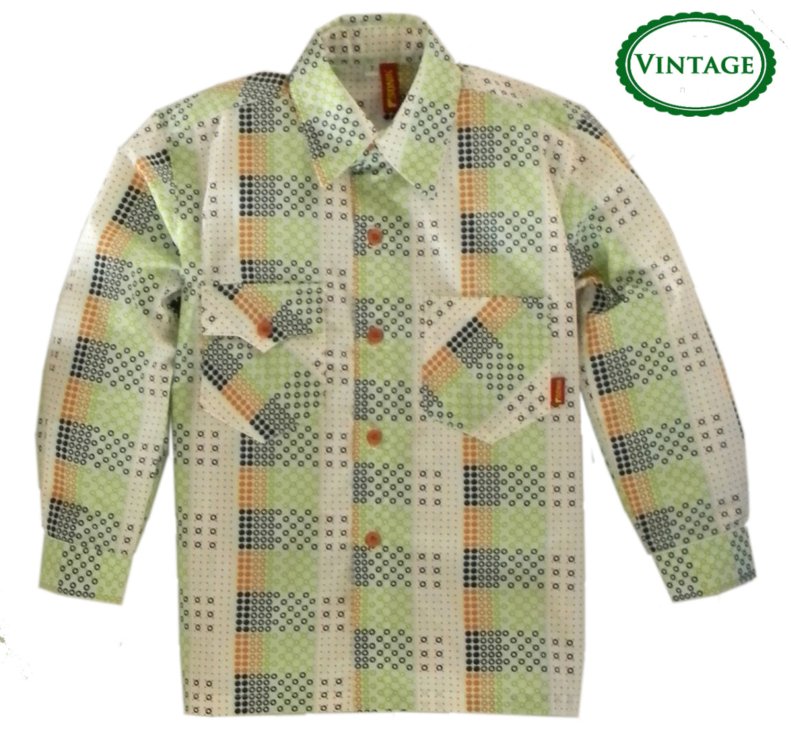 Boys Vintage Pixel Dots Dress Shirt by Sonik