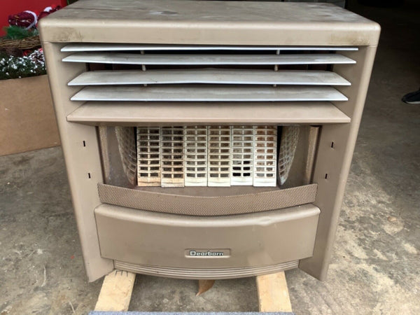 Vintage Dearborn Gas Space room Heater Stove 30,000 BTU works with grates
