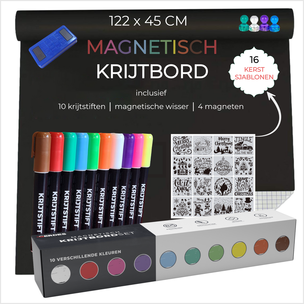 duidelijk rukken virtueel Krijtbord Sticker met 10 Krijtstiften, Raamstiften – Raamdecoratie Ker