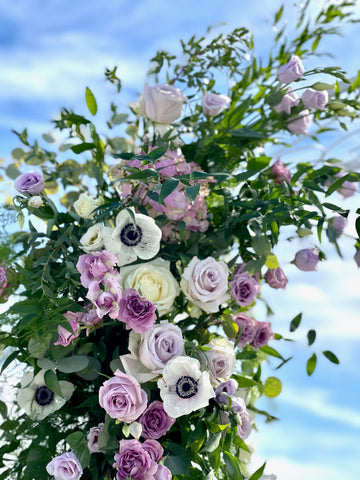 close-up image of arch florals