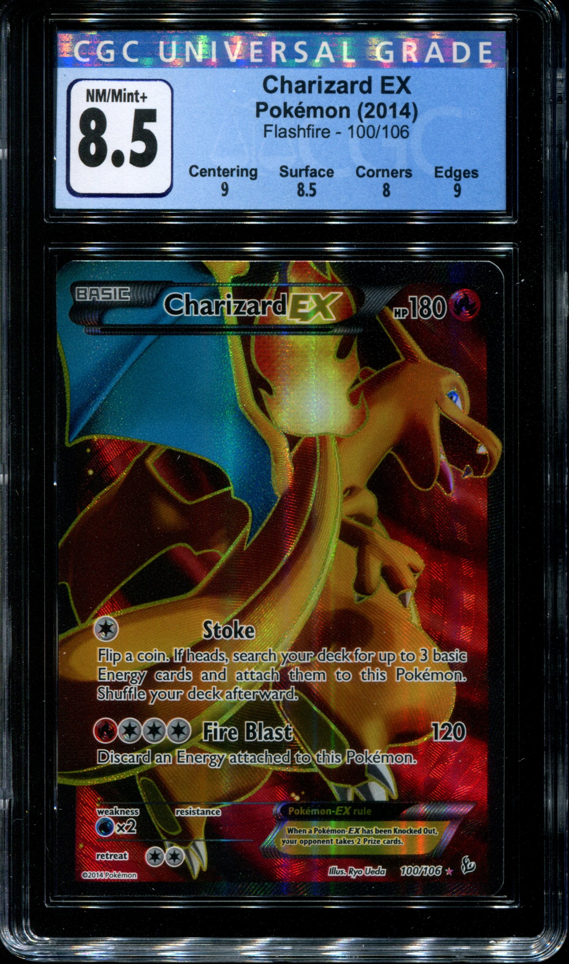 Charizard 100 106 Cgc 8 5 Nm Mint Flashfire 001