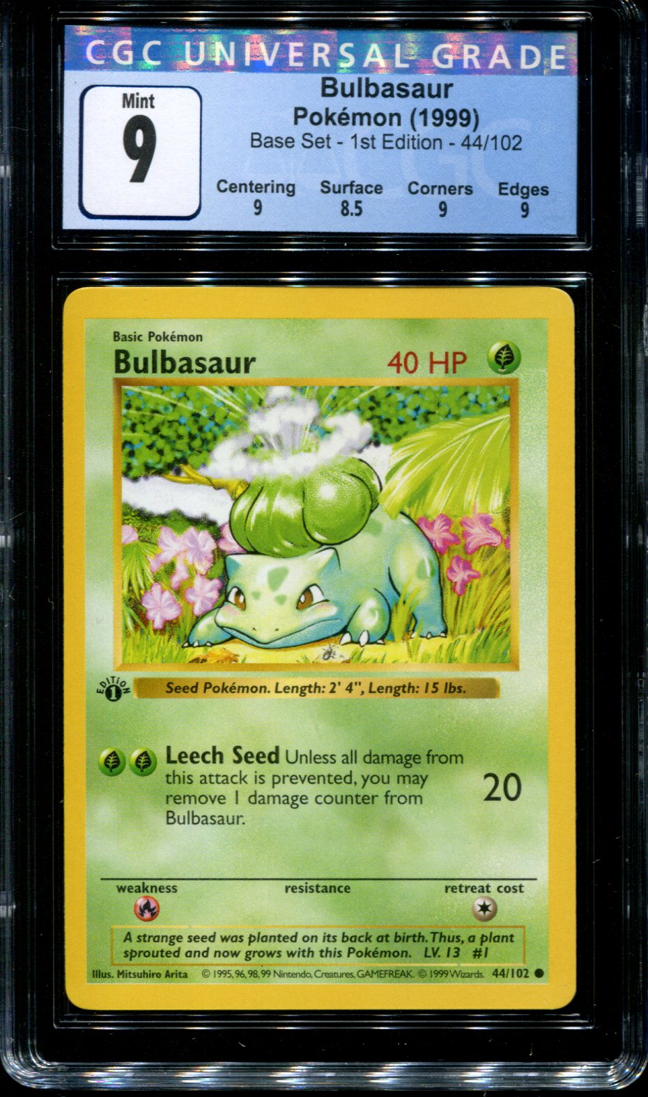 Pokemon Base Set French 1st Edition Bulbasaur Bulbizarre 44/102 PSA 10 GEM  MINT