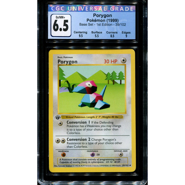 PSA 7 - Pokemon Card - Base 39/102 - PORYGON (uncommon