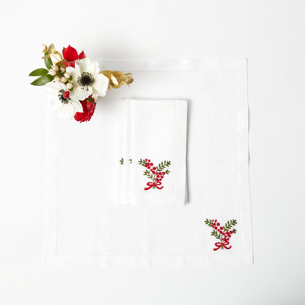 White Embroidered Jolly Nutcracker Napkins (Set of 4) – Mrs. Alice