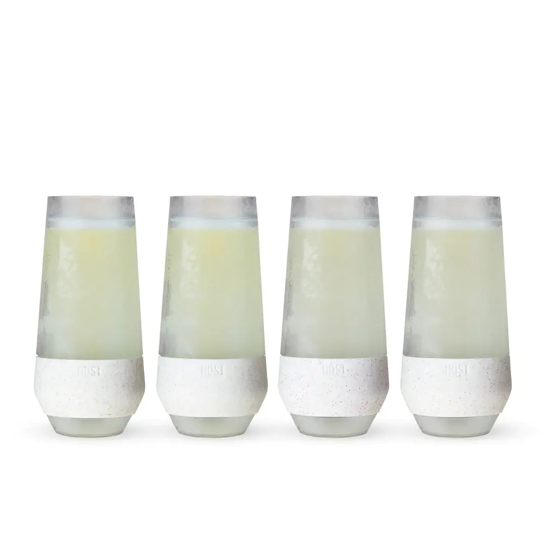 Champagne Freeze Cooling Cups (Set of 4) in Glitter