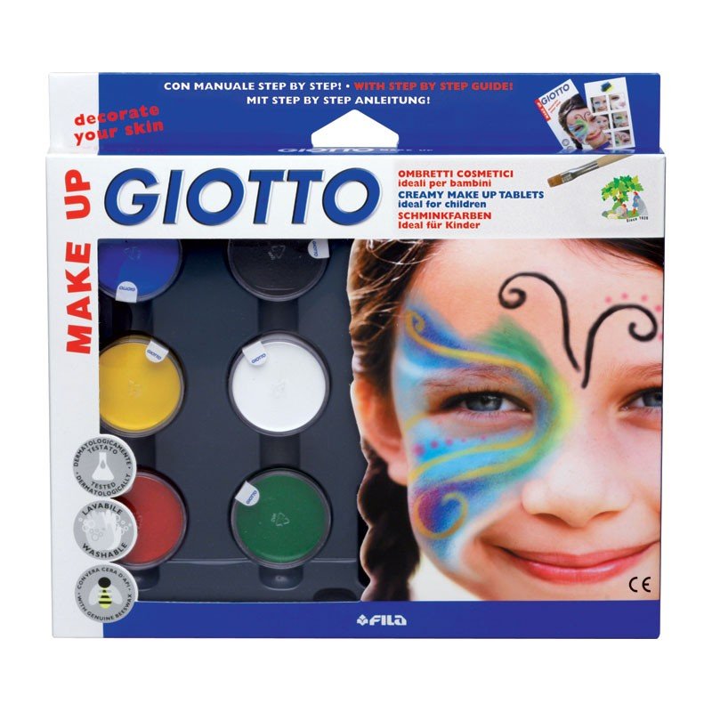 Culori pictură pe față pentru copii, testate dermatologic, netoxice, lavabile, Giotto