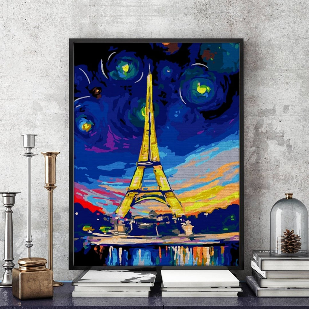 Paris my love (Starry Night Over the Eiffel Tower) - Pictură pe numere