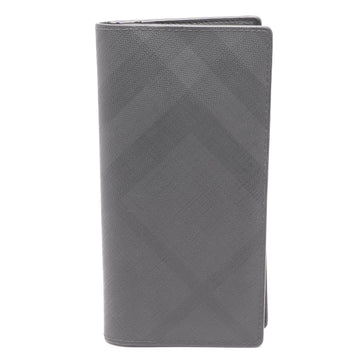 Burberry London Check Money Clip Wallet, Grey, One Size In Charcoal/black