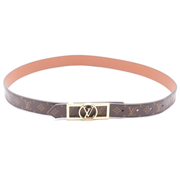 LOUIS VUITTON Calfskin Monogram 25mm LV Circle Reversible Belt 80