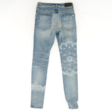 Biker Patch Skinny Jeans in Clay Indigo