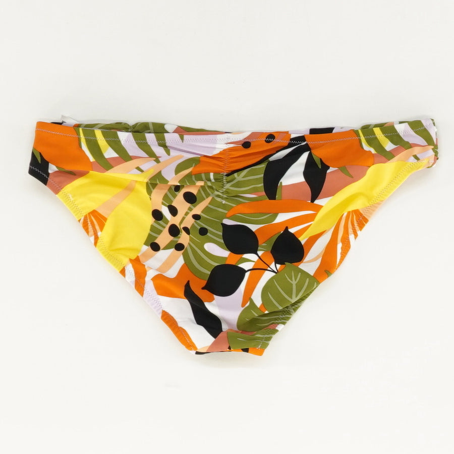 Tropical Print Ruched Bikini Bottoms - Size M, L