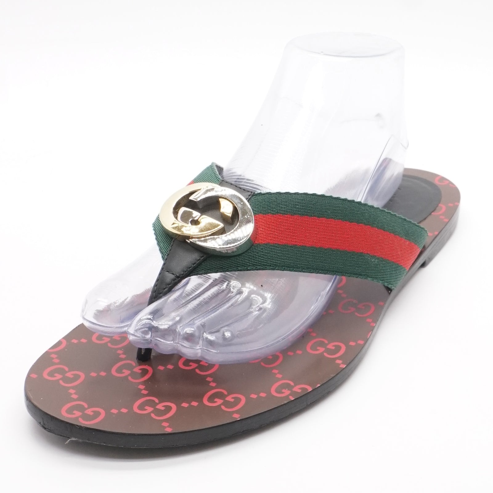 gucci kika web thong sandals size 10