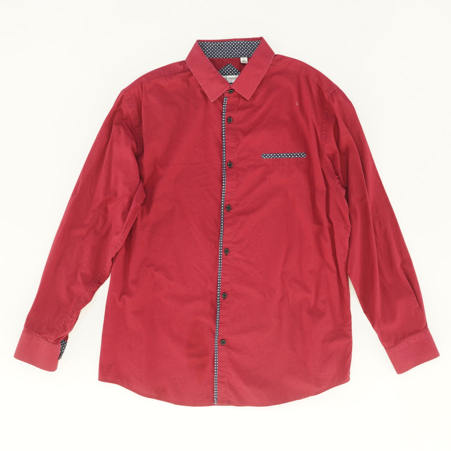 Red Long Sleeve Button Down Shirt