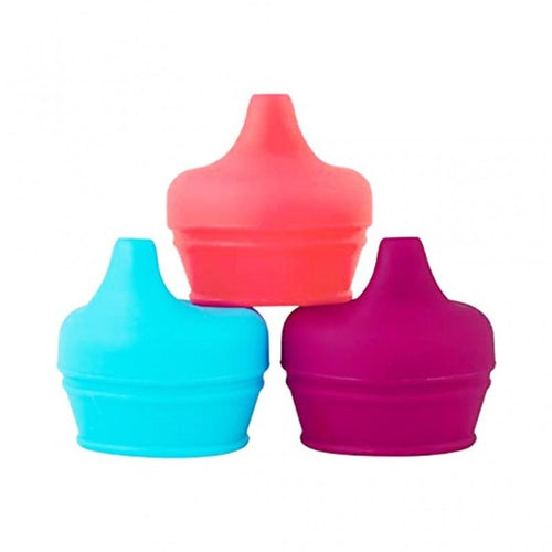 Boon Snug Straw Universal Silicone Sippy Lids 3 Pack Pink