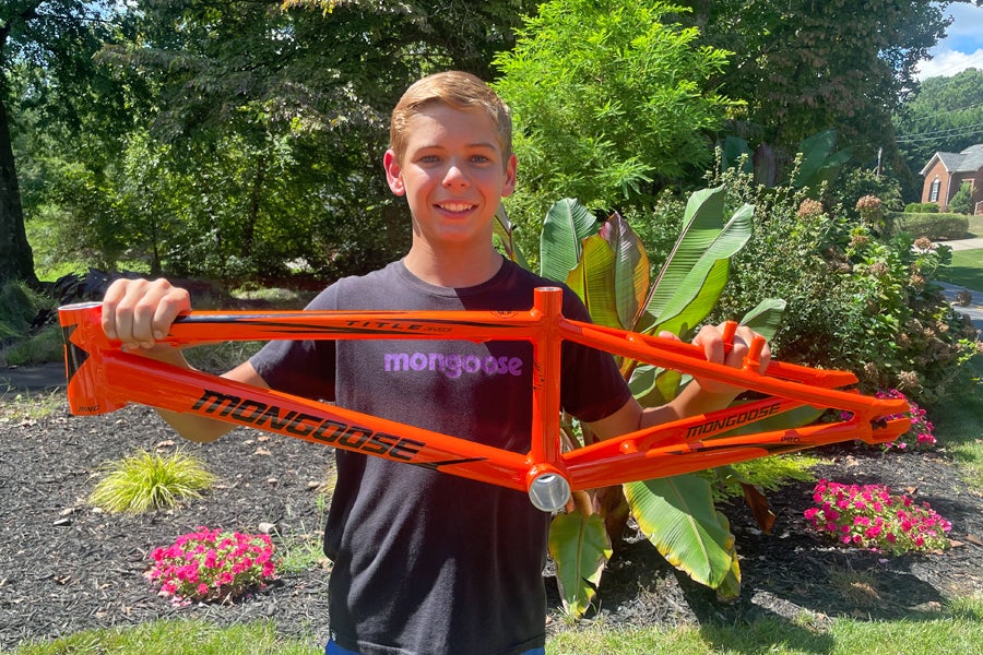 Mongoose 2022 Title Elite BMX race bike frame with Mason Hayes