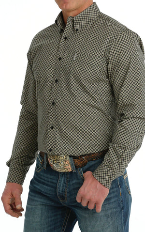 Men's Cinch Long Sleeve Western Button-Down Shirt Modern Fit - Black/Gold MTW1347098 - Absaroka