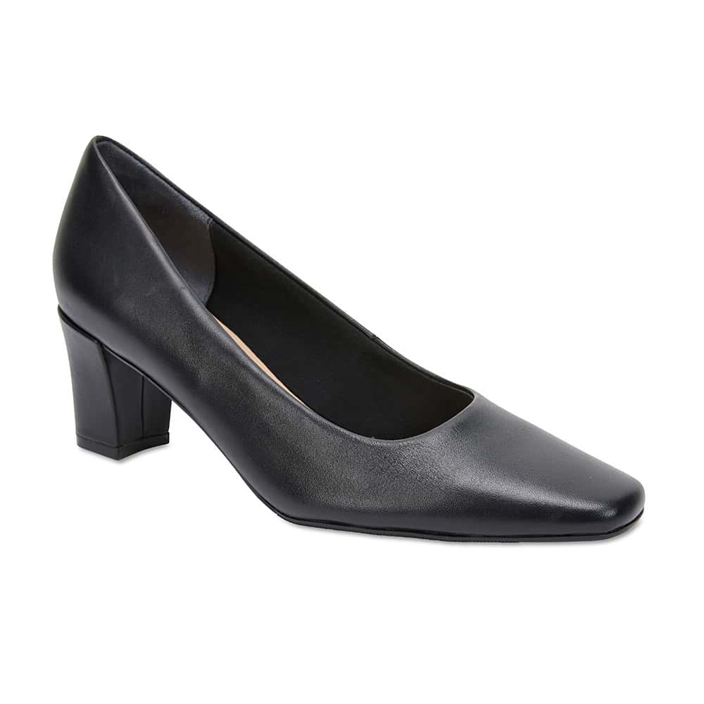 Nicole Heel in Black Leather | Easy Steps | Shoe HQ