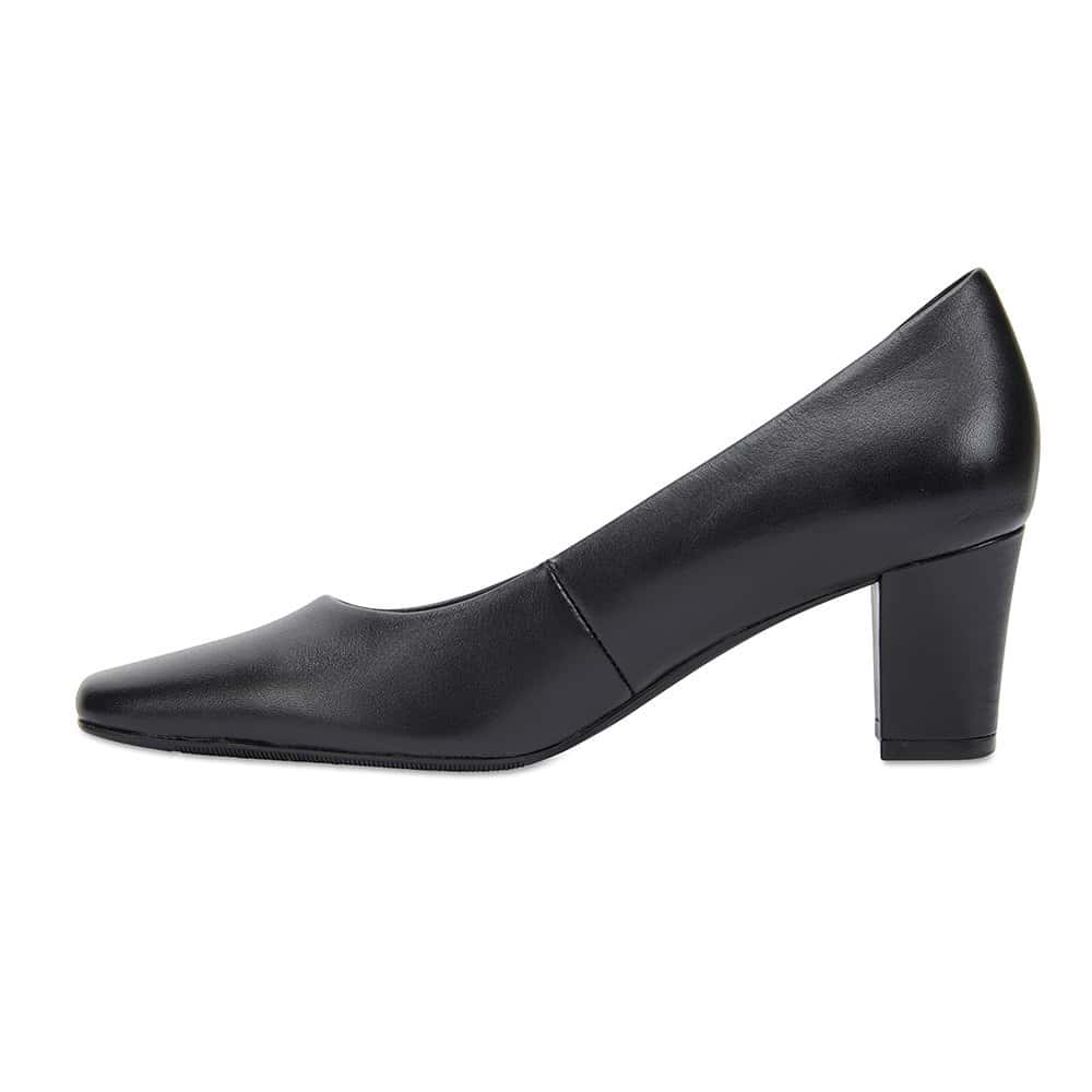 Nicole Heel in Black Leather | Easy Steps | Shoe HQ