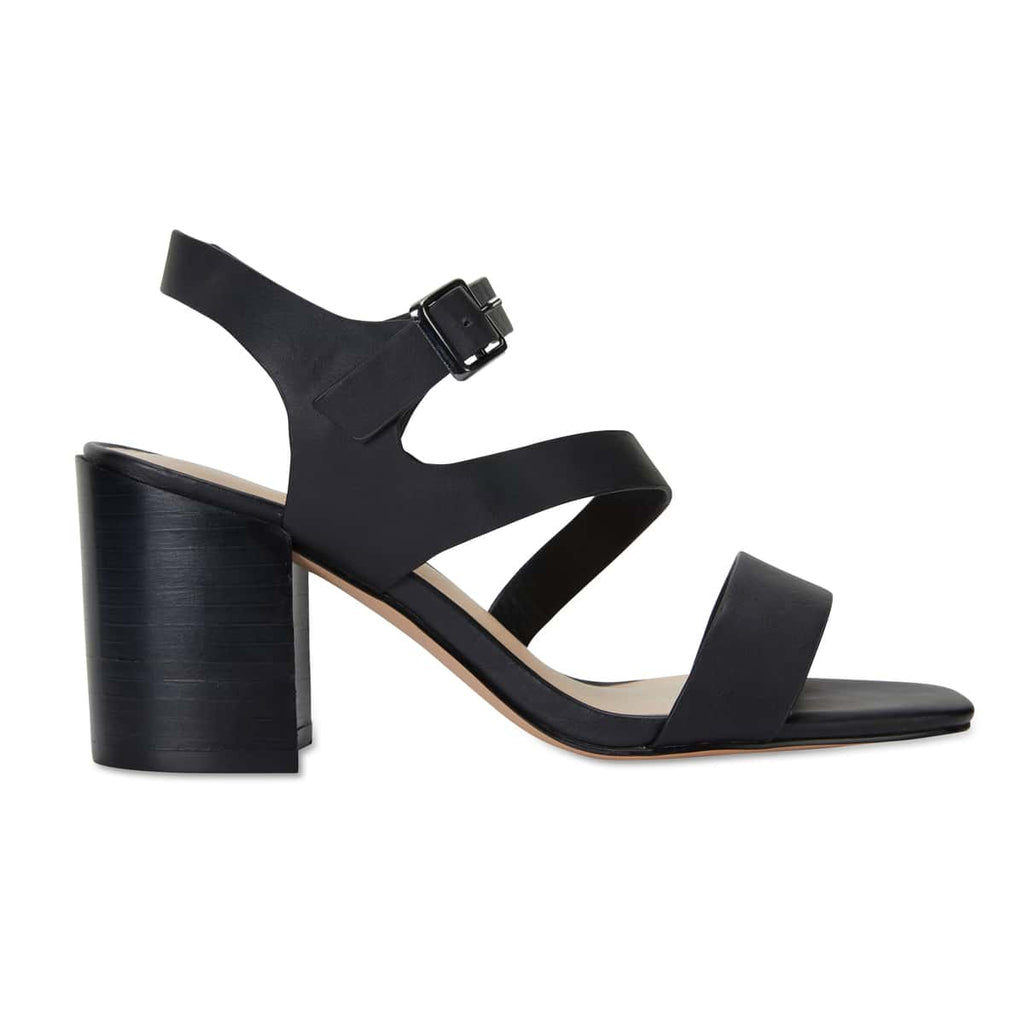 Husky Heel in Black Synthetic | Ravella | Shoe HQ