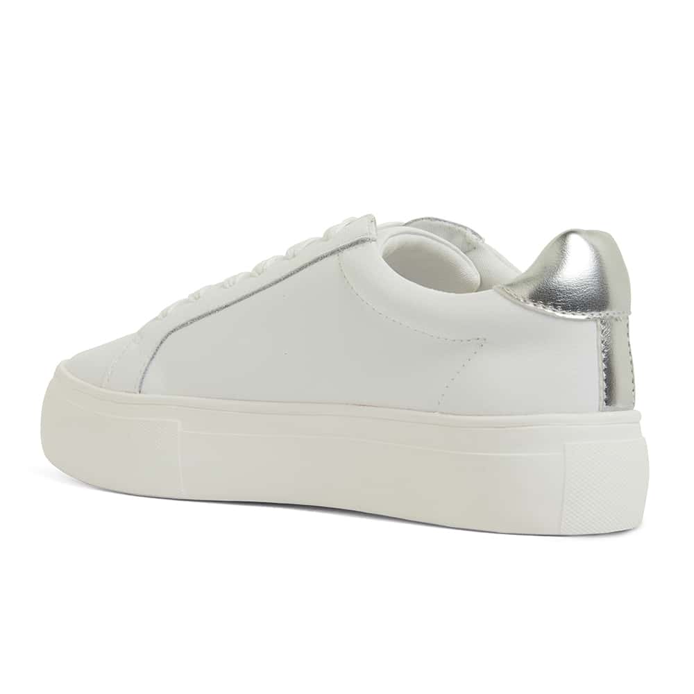 Frenzy Sneaker in White & Silver Leather | Sandler | Shoe HQ