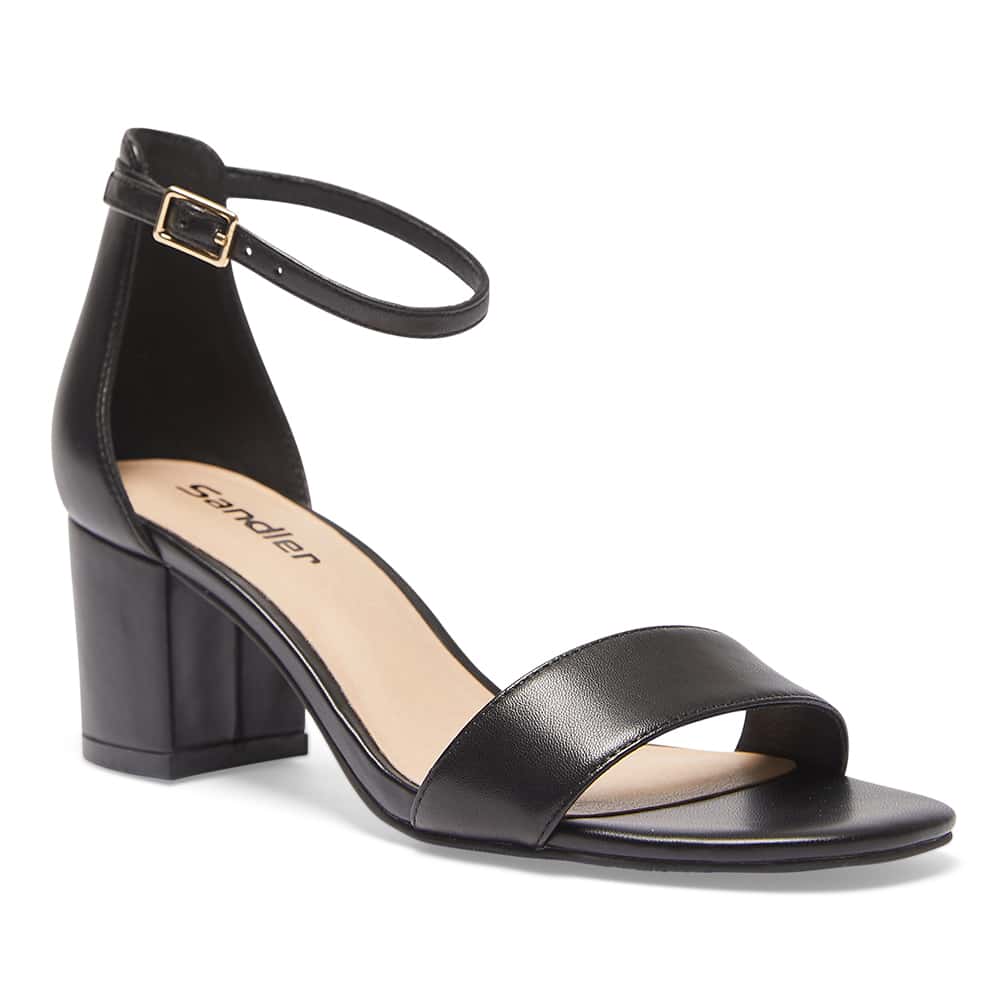 Harmony Heel in Black Leather