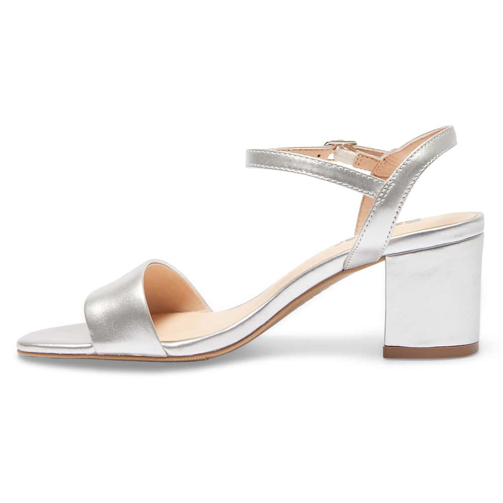 Heather Heel in Silver Leather | Sandler | Shoe HQ