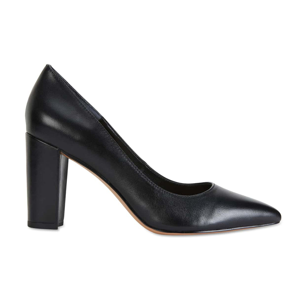 Lyric Heel in Black Leather | Sandler | Shoe HQ