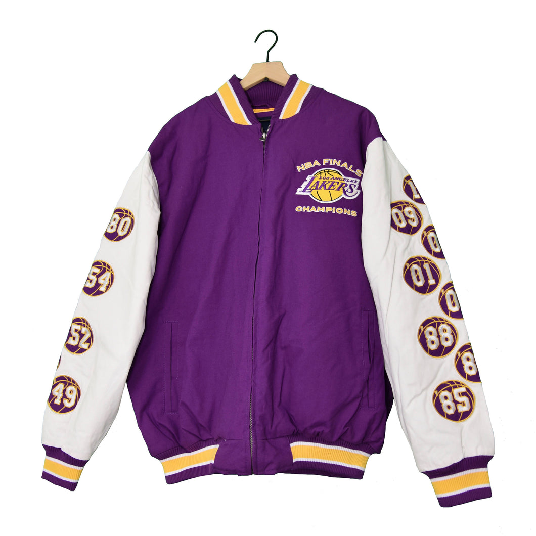 Vintage Nba Los Angeles Lakers Purple Finals Champions Letterman Jacke Malibu Attire