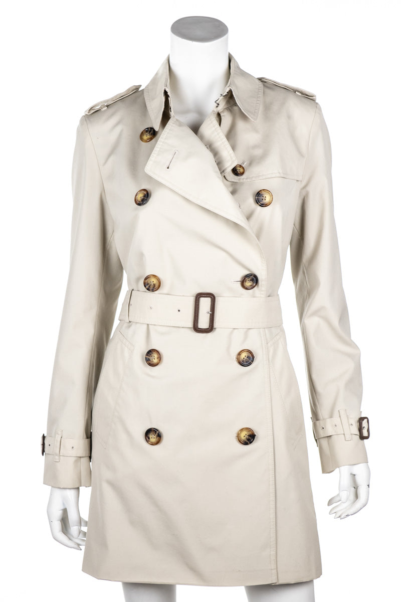 Burberry London Beige Double Breasted Harbourne Trench Coat