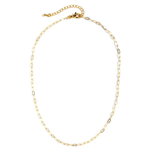 Necklace - 18K Gold Plated 15" Delicate Link Chain Necklace - Lulubelles Boutique