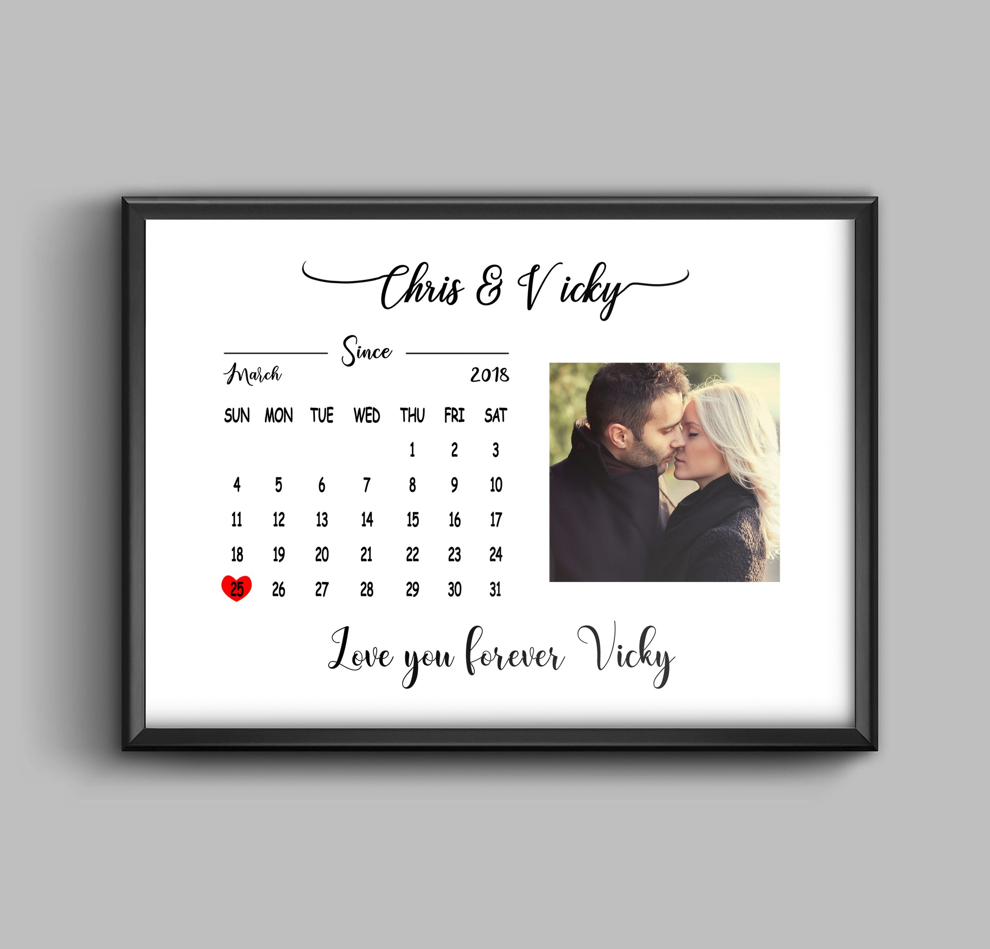 Personalised Couples Love Calendar - broughtcloser