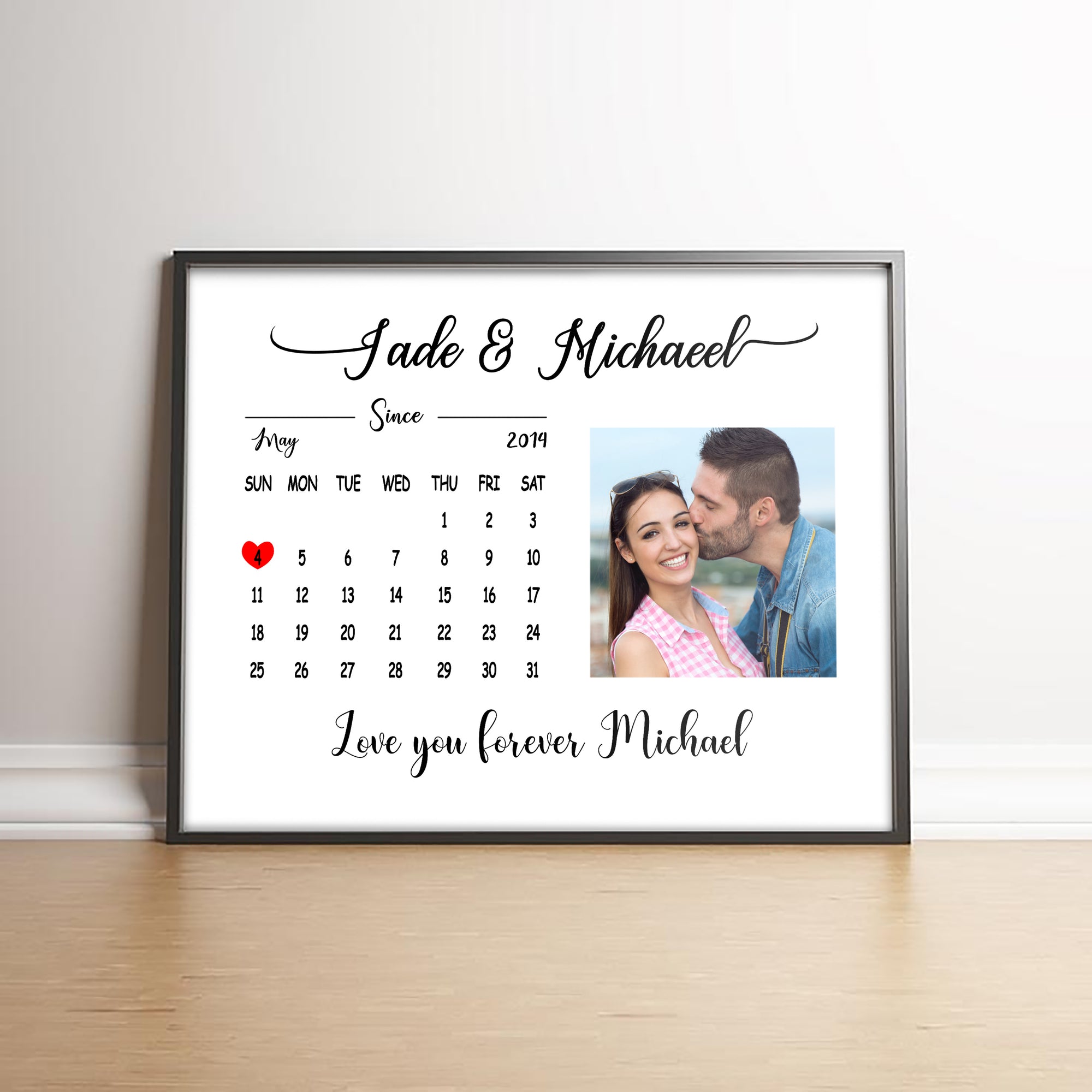 Personalised Couples Love Calendar broughtcloser