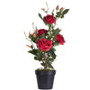 Artificial Plant : 21 Inches Rose Plant in Pot - From World Famous Vickerman Products