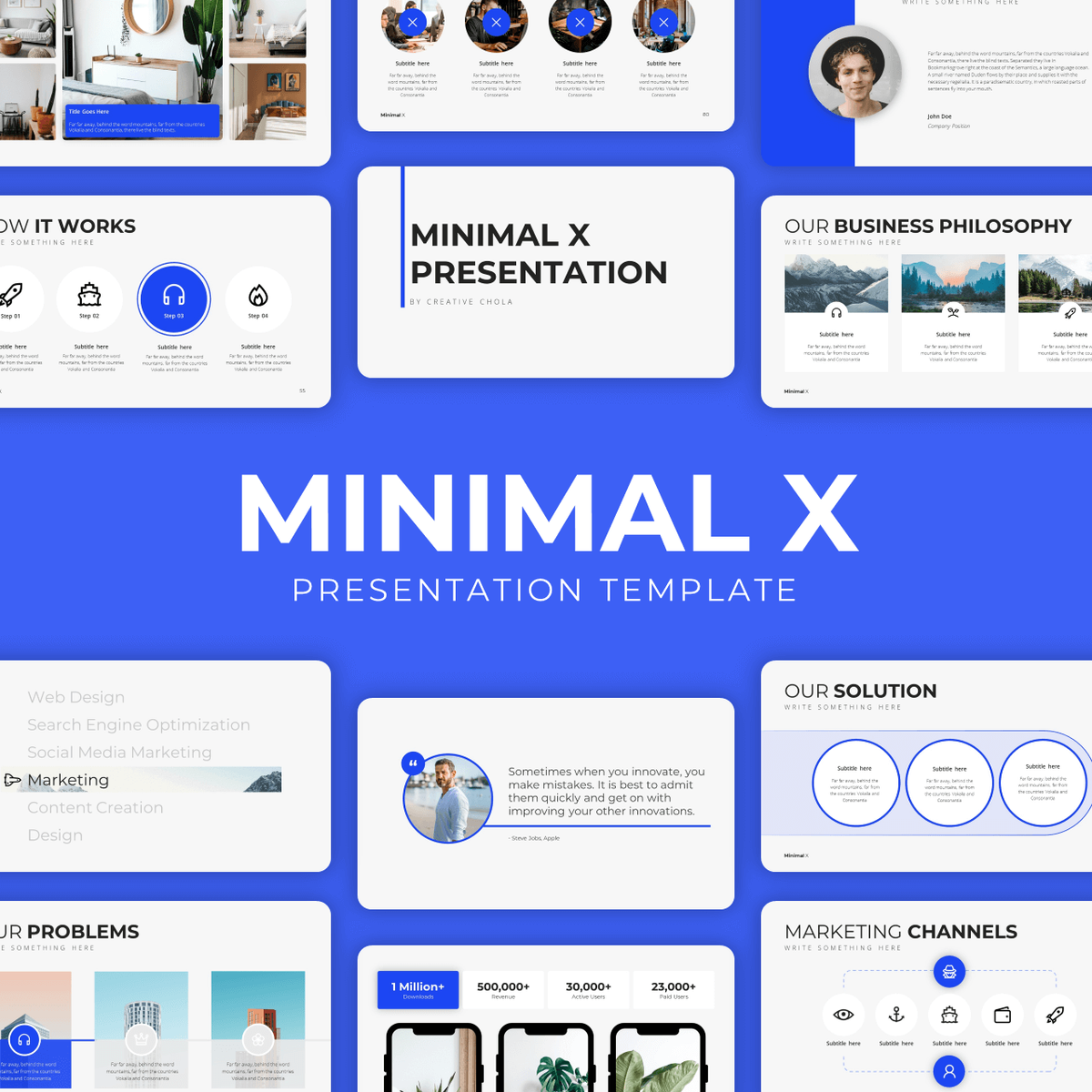 minimal x presentation template