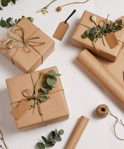 Using Recycled Kraft Paper as gift wrap