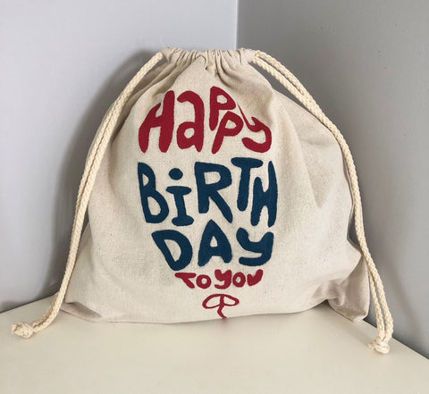 Reusable Fabric Gift Bag Birthday Present