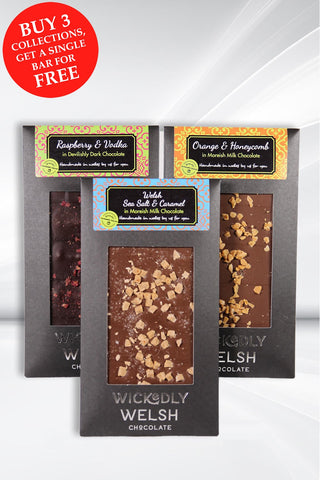 Your 'Guilty Pleasure' collection three different flavour chocolate bars