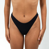 high cut bikini bottoms in black