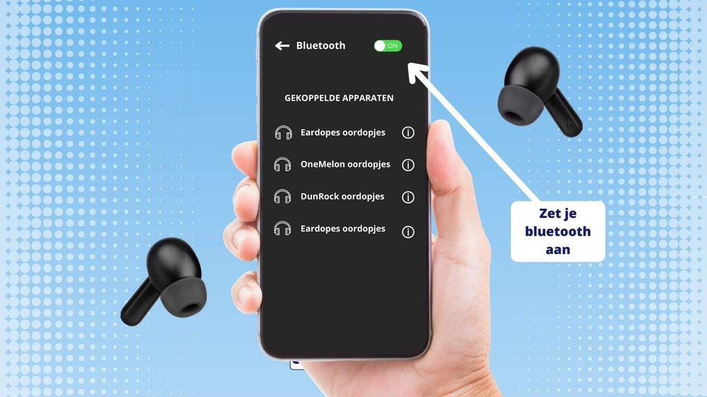 Zet je bluetooth aan in je telefoon