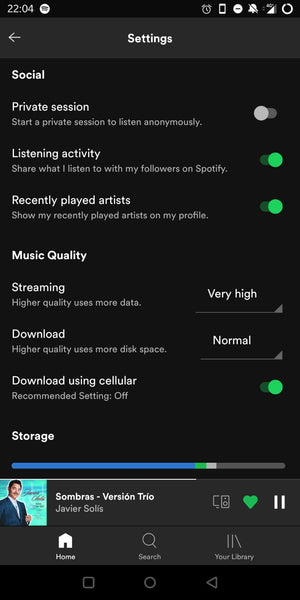 Sound quality Spotify high quality