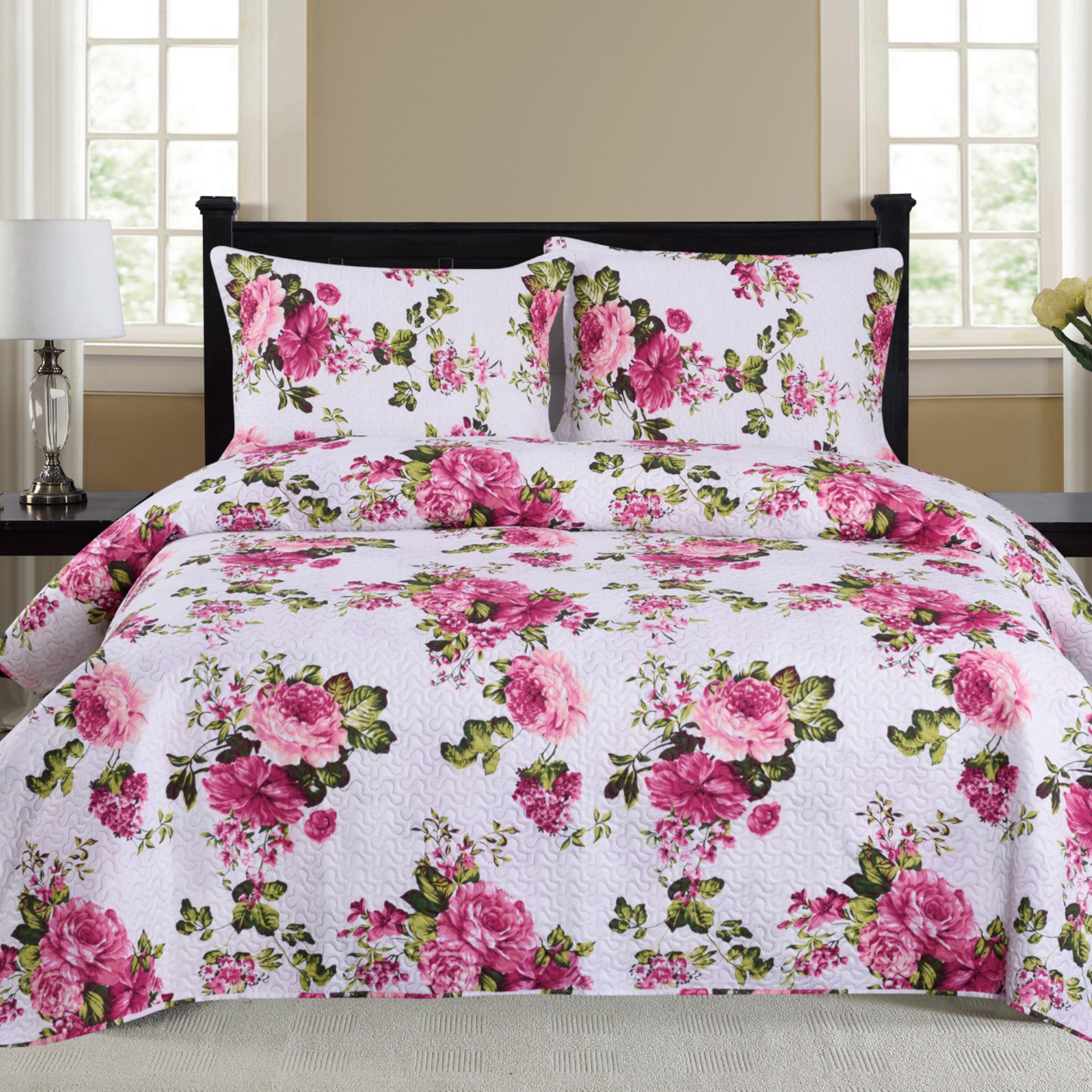 Cynthia 3 Piece Quilt Set Fuschia Glory Home Design