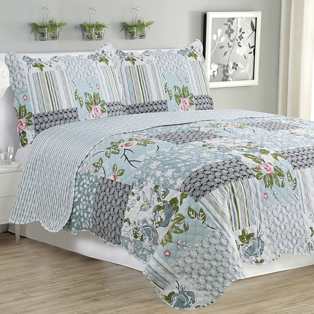 Kim - 3 Piece Reversible Quilt Set – Glory Home Design