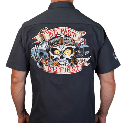 Miss Danger Flying Tiger Embroidered Work Shirt – DOWN N OUT BRAND