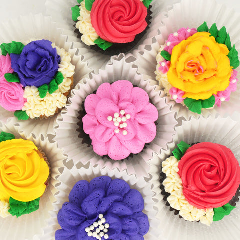Mother's Day flower cupcakes