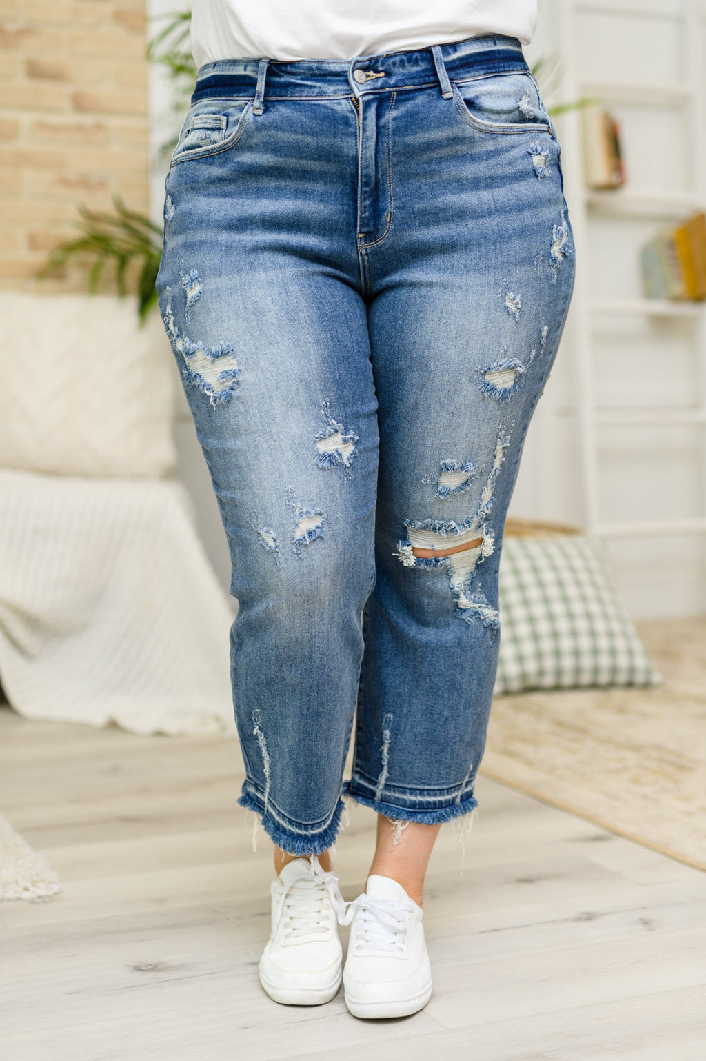 Judy Blue Daria Front Seam Wide Leg Trouser Jeans – Featherandvine