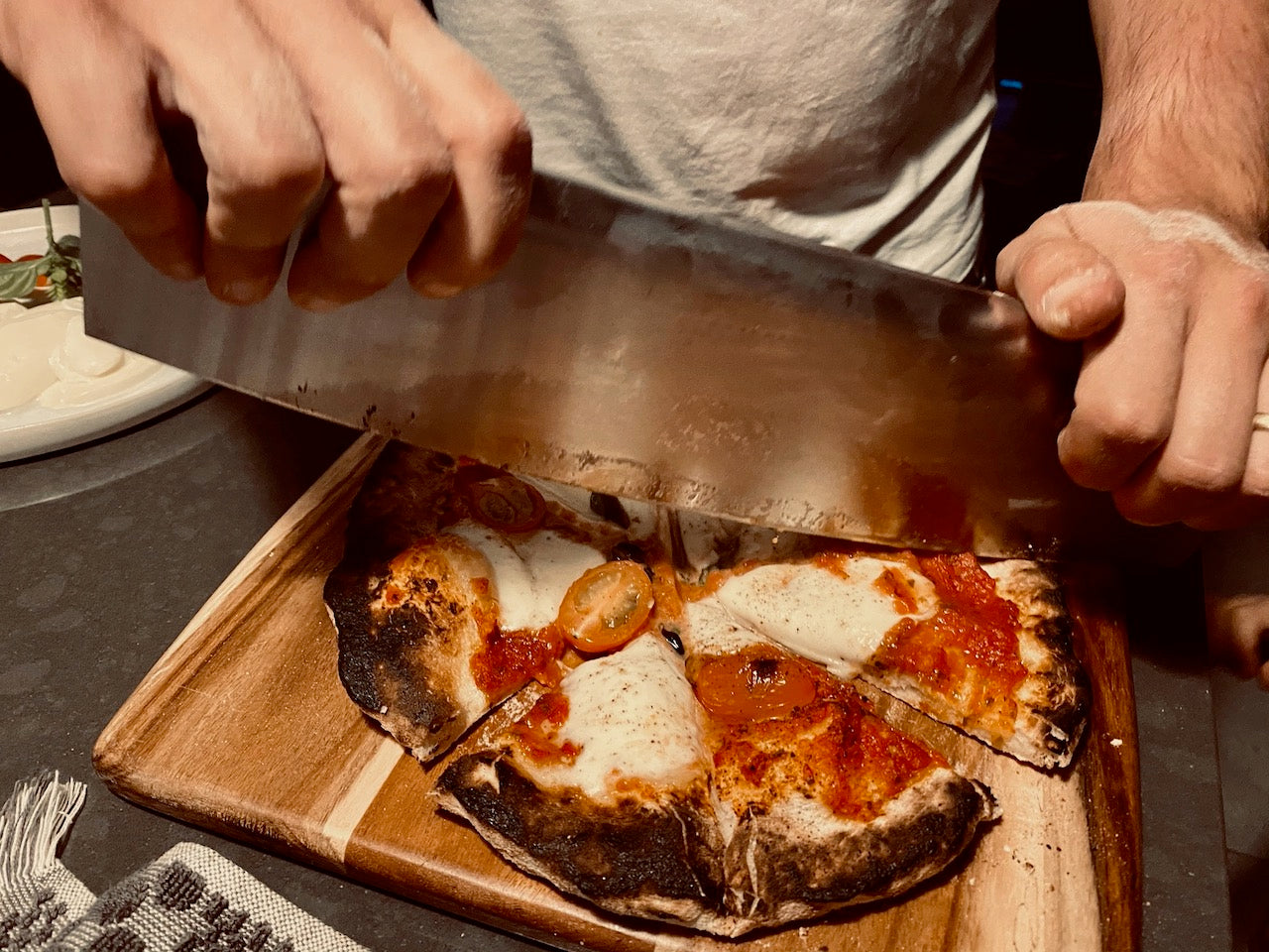 Palinopsia Ceramic Dinner Plate and Fresh Pizza