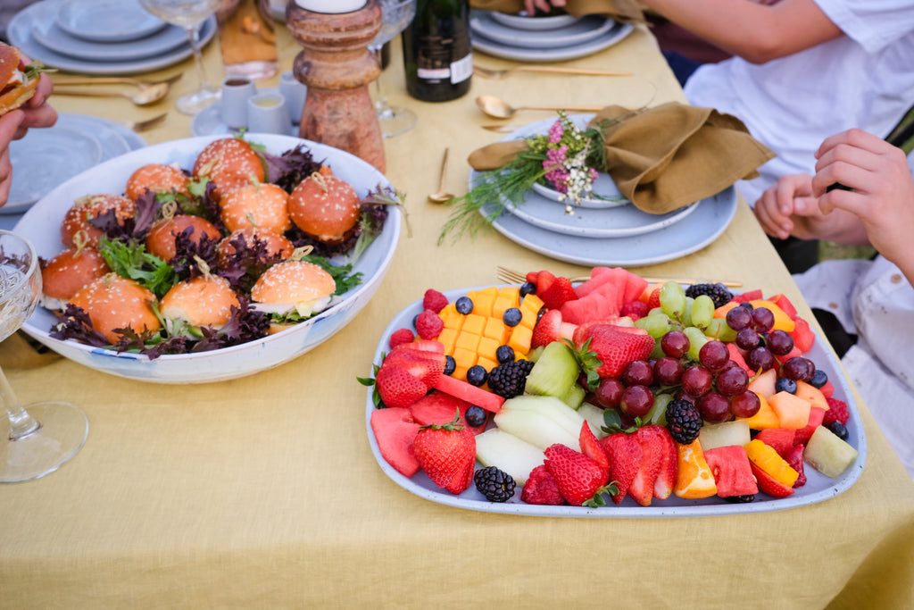 Fruit platter ideas for catering this summer on handmade ceramic serving platters by Palinopsia