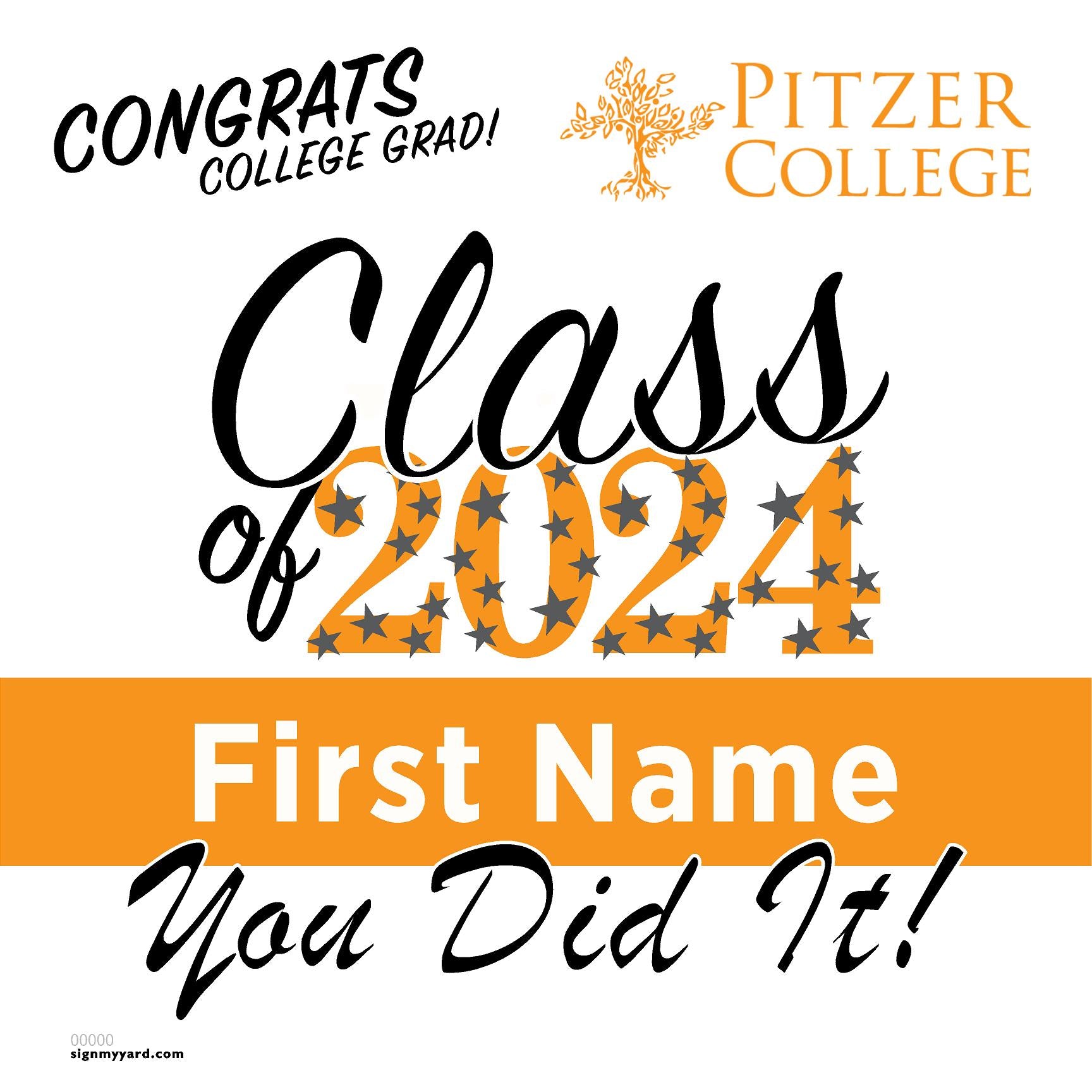 Pitzer College 24x24 Class of 2024 Yard Sign (Option B)